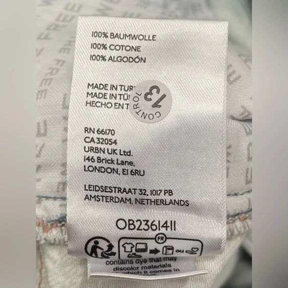 Free People Tennessee Low Rise Illusion Jeans Floral Canvas Paint Splatter Sz 28 - Picture 5 of 11